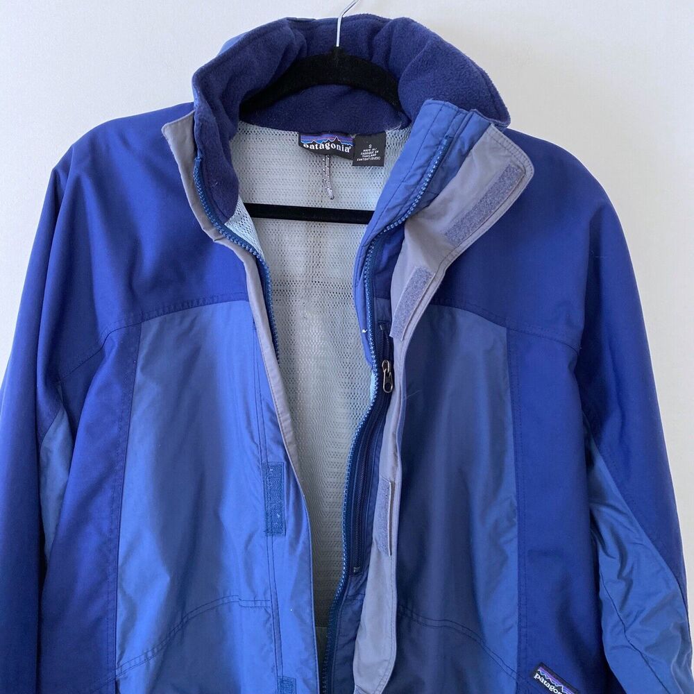 Vintage Patagonia Shell Jacket‎ 90's Men's Small Waterproof Hooded Blue Zipper - Picture 5 of 9